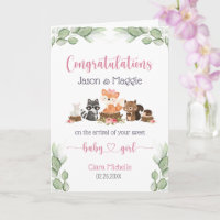 New Baby Girl Pink Personalised Congratulations