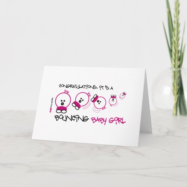 NEW BABY GIRL ROUNDIE CARD (Front)