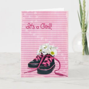 New Baby Girl Sneakers Card