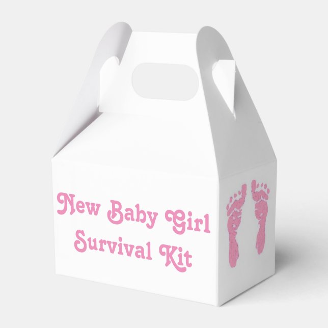 "New Baby Girl" Survival Kit Favour Box (Front Side)