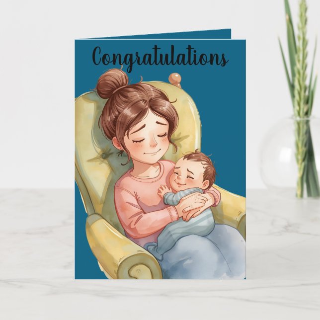 New baby greeting Folded Holiday Card (Front)