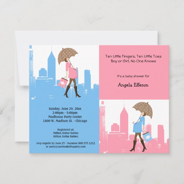 New Baby In The City Baby Shower Invitation (Front)