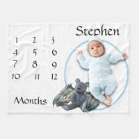 New Baby Infant Milestone Blue Dragon Teddy Bear