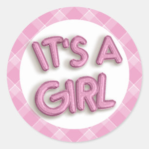 New Baby It's A Girl Baby Shower Classic Round Sticker
