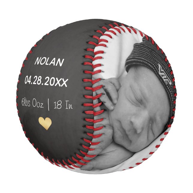 New Baby Keepsake Baseball (Angled)
