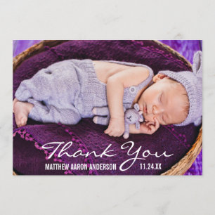 New Baby Modern Photo Thank You Card