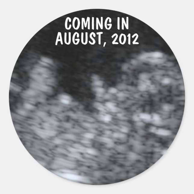 New Baby On The Way Classic Round Sticker (Front)