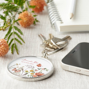 New Baby Ornament Birthday Wildflower Key Ring