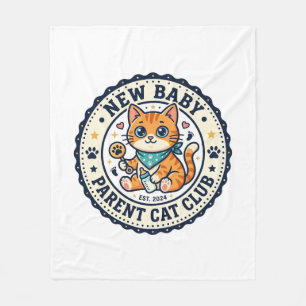 New Baby Parent Cat Cat Mum Gift Idea - New Baby P Fleece Blanket