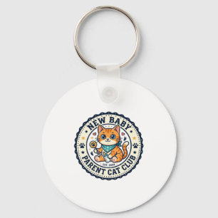 New Baby Parent Cat Cat Mum Gift Idea - New Baby P Key Ring