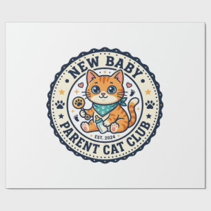 New Baby Parent Cat Cat Mum Gift Idea - New Baby P Wrapping Paper