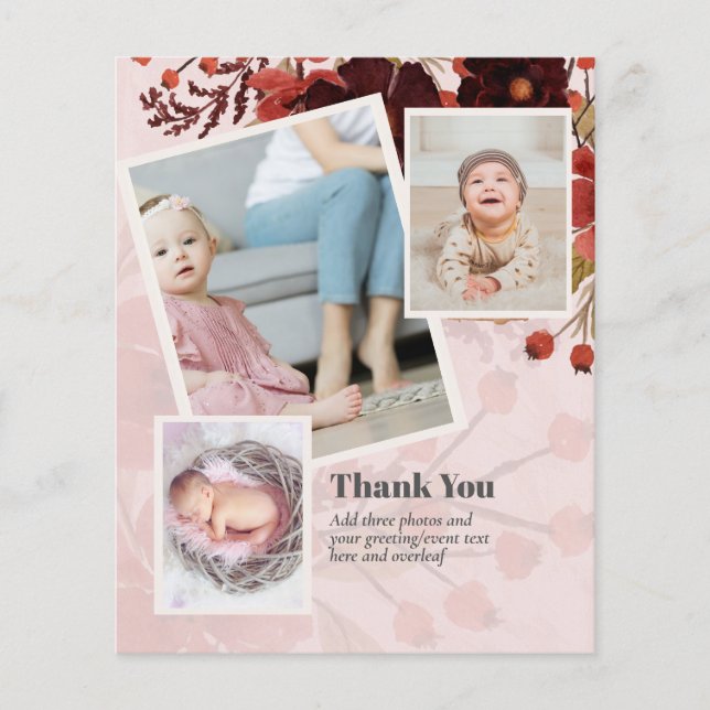 New Baby Photo Thank You Cards Modern Budget (Front)