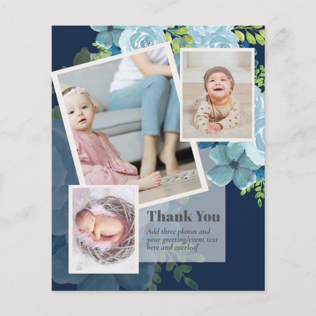 New Baby Photo Thank You Cards Modern Budget (Front)