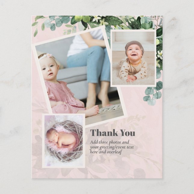 New Baby Photo Thank You Cards Modern Budget (Front)