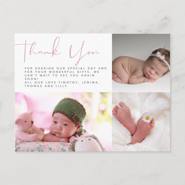 New Baby Photo Thank You Cards Modern Budget (Front)