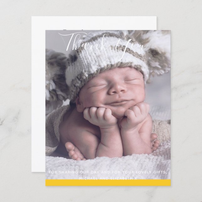 New Baby Photo Thank You Cards Modern Budget (Front/Back)