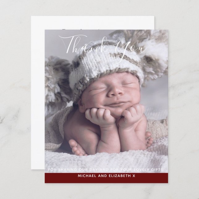 New Baby Photo Thank You Cards Modern Budget (Front/Back)