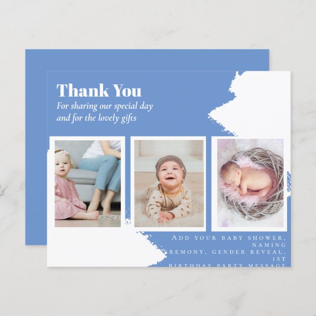 New Baby Photo Thank You Cards Modern Budget (Front/Back)