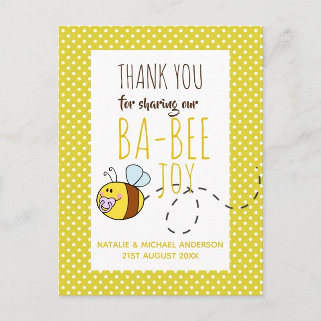 New Baby Photo Thank You Cards Modern Budget (Front)