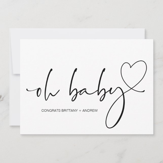 New Baby Pregnancy Congrats Oh Baby Shower Card (Front)