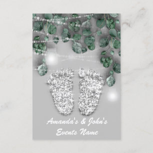 New Baby SHOWER Feet Glitter Silver Girl Boy Invitation