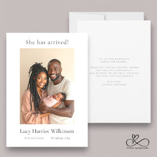 new baby simple minimal photo birth announcment invitation