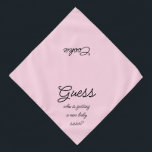 New Baby Sister Script Typography Pink Pet Bandana<br><div class="desc">Pink bandanna, with a cute text announcement... .Guess Who's getting a new baby sister? Because your pet is part of the family too! Perfect for your announcing a new pet or baby! Also perfect for gender reveal! The background colour is customisable to any colour you desire, as are the font...</div>