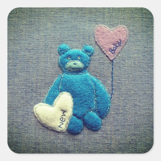 New baby  square sticker (Front)