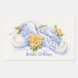 New Baby Stickers Baby Shoes With Yellow Roses