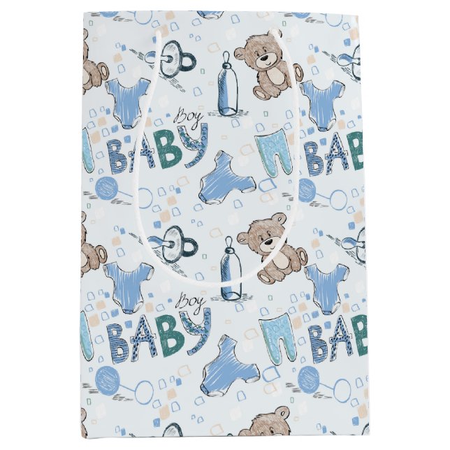 New Baby Teddy Bears Medium Gift Bag (Front)