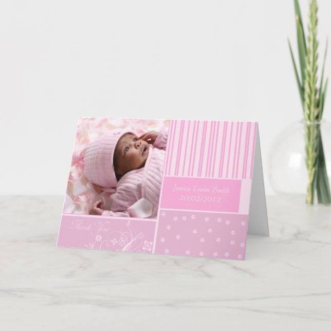 new baby thank you photo greeting card (Front)