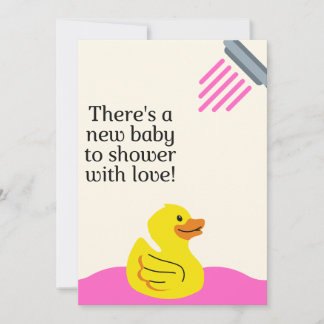 New Baby to Shower with Love - Pink water Invitation