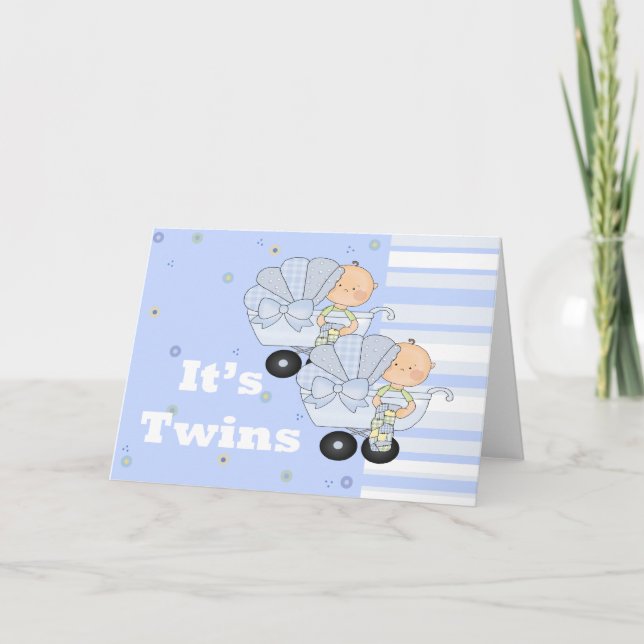 New Baby Twin Boys Announcement (Front)