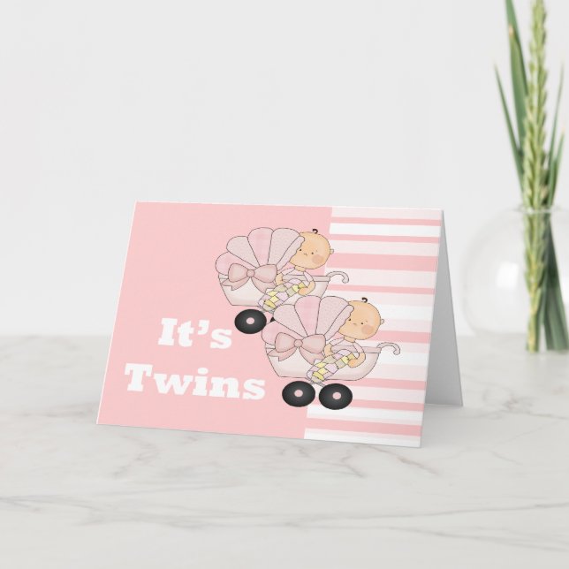 New Baby Twin Girls Announcement (Front)