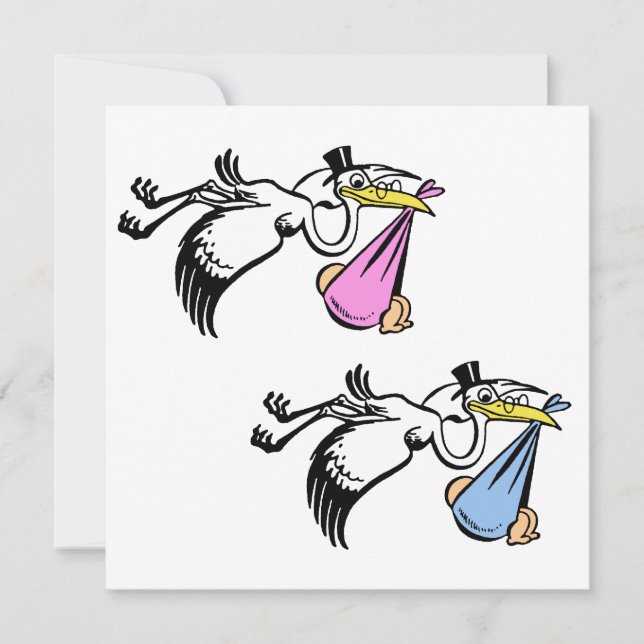 New Baby  Twins Announcement (Front)