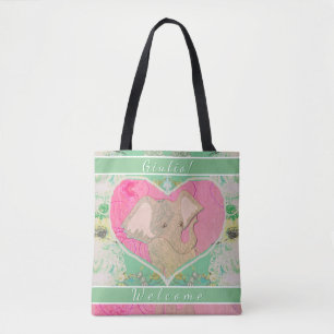 New Baby w/Elephant Tote Bag