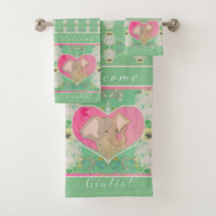 New Baby w/Elephant Towel