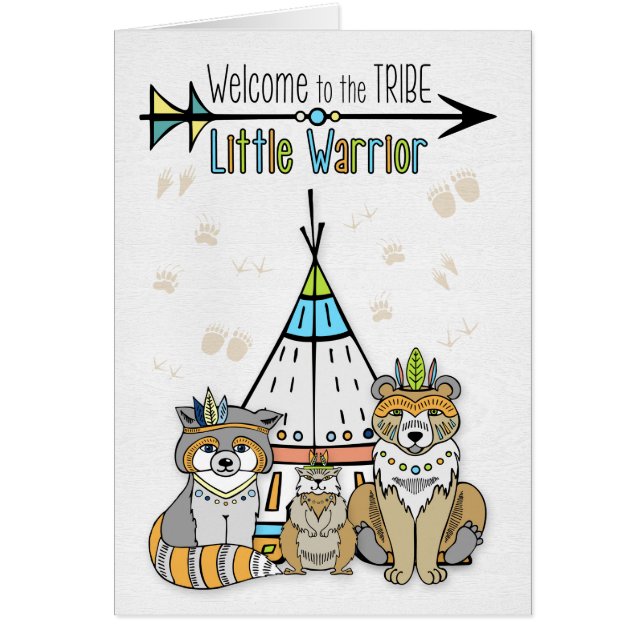 New Baby Welcome to the Tribe Little Warrior (Front)