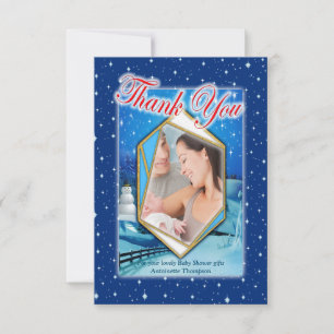 New Baby Winter Holiday Thank You Card