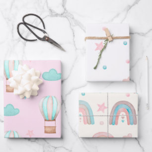 New Baby Wrapping Paper Set of 3