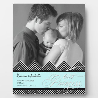 New Baby Zig Zag Chevron Modern Personalised Photo Plaque