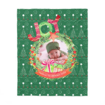 NEW Babys 1st Christmas Keepsake PHOTO Blankie