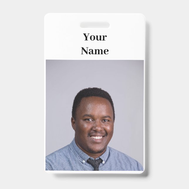 NEW! Badge - Vertical Retractable - Custom ID Badge (Front)
