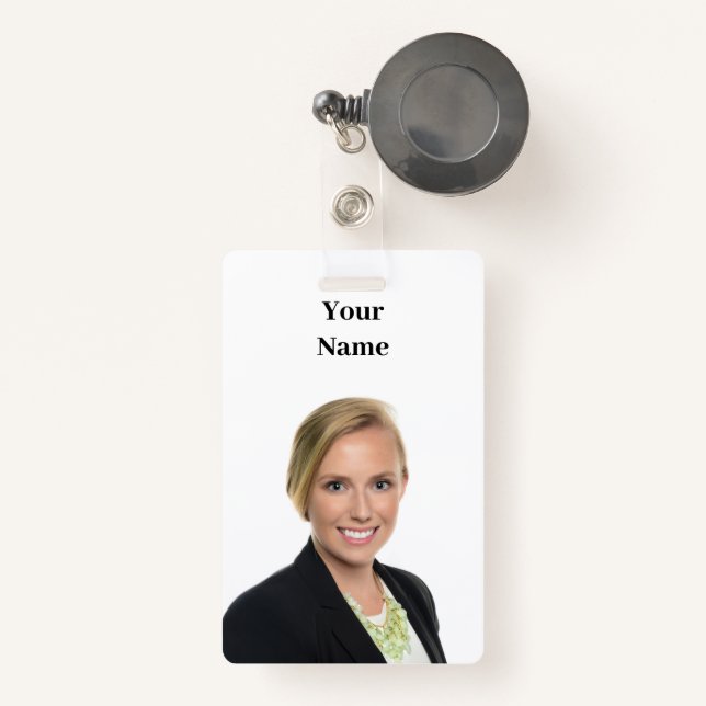 NEW! Badge - Vertical Retractable - Custom ID Badge (Front with Retractable)