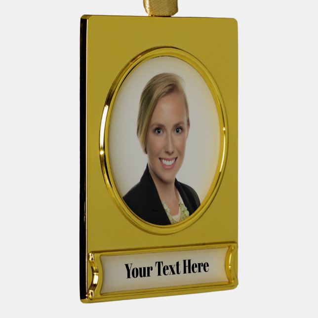 NEW! Banner Ornament - Premium Gold Tone -Custom (Right)