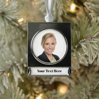 NEW! Banner Ornament - Premium Silver Tone -Custom