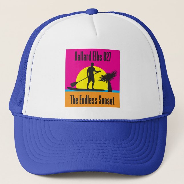 NEW BAR FUNDRAISER Endless Sunset Trucker Hat (Front)