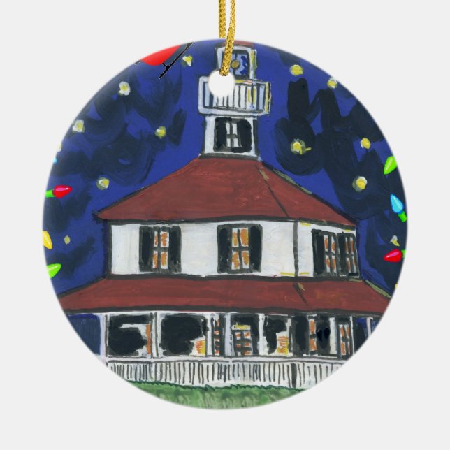 New Basin Canal Lighthouse New Orleans Ceramic Tree Decoration (Front)