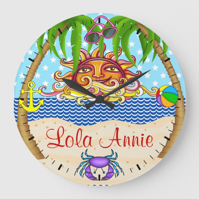 New Beach Sun Ocean Wall Clock 5 - SRF (Front)