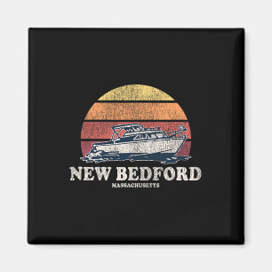New Bedford Ma Vintage Boating 70s Retro Boat Desi Magnet
